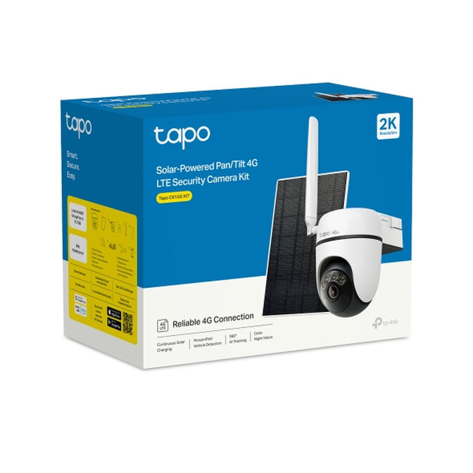 C&aacute;mara de Vigilancia + Painel Solar TP-Link Tapo C615G 2K Solar-Powered IP65 Pan/Tilt Security 4G LTE image number 2