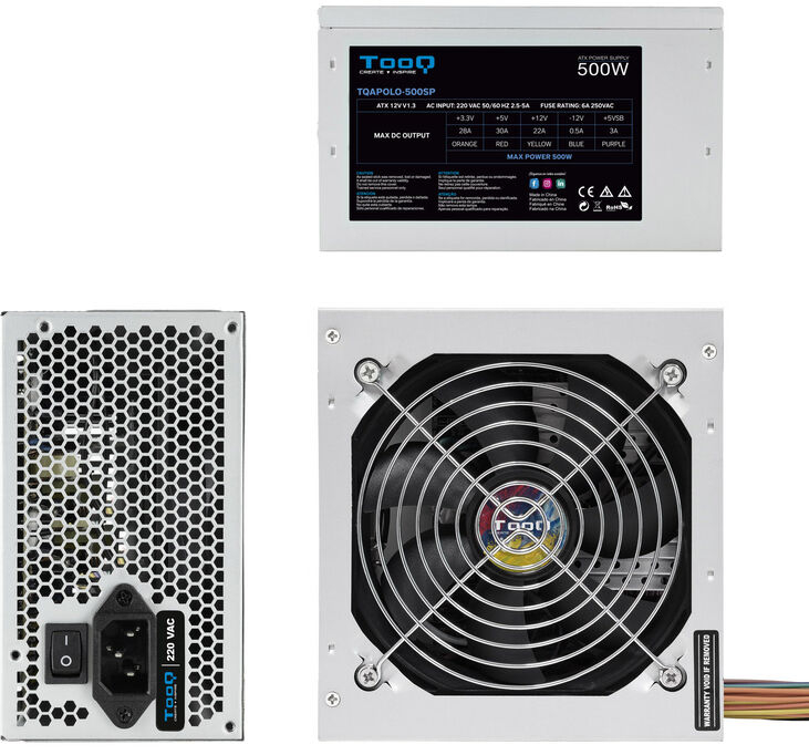 Fuente Alimentación Tooq 500W PFC Activo image number 3
