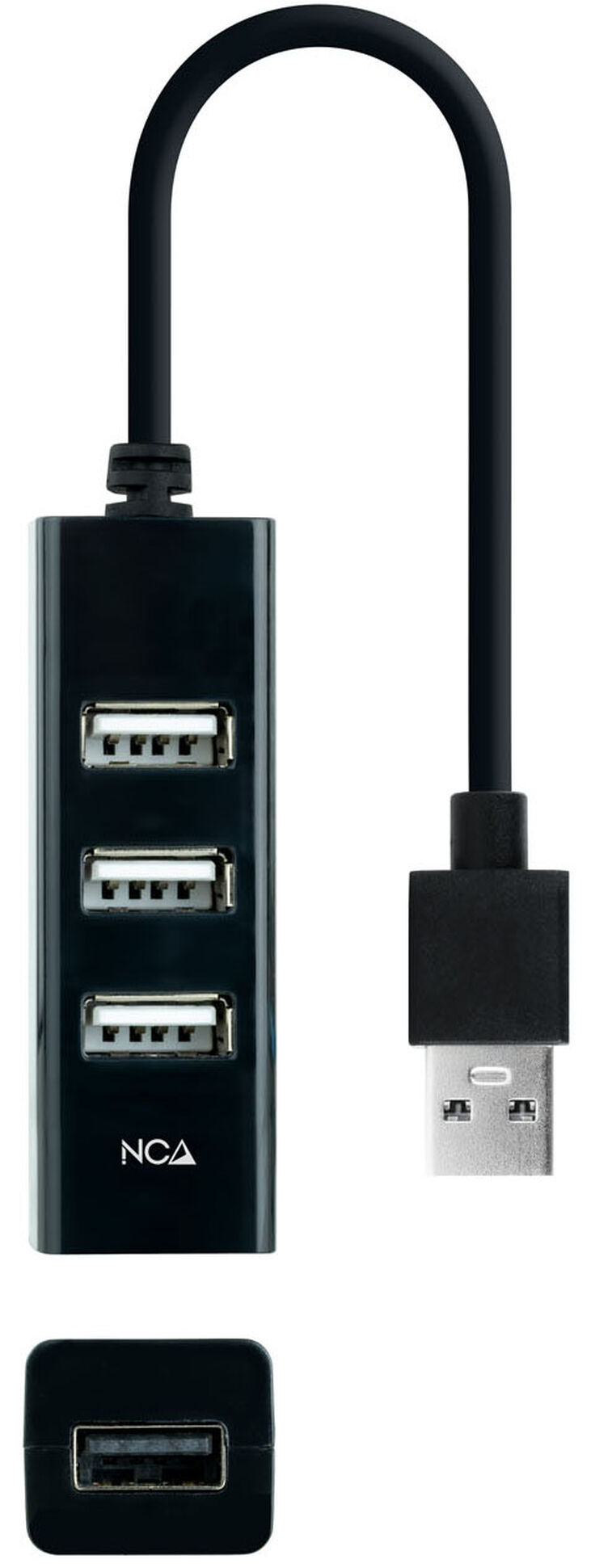 Hub USB 2.0 NanoCable 4x USB 2.0 USB-A/M-USB 2.0/F 15 CM Negro image number 1