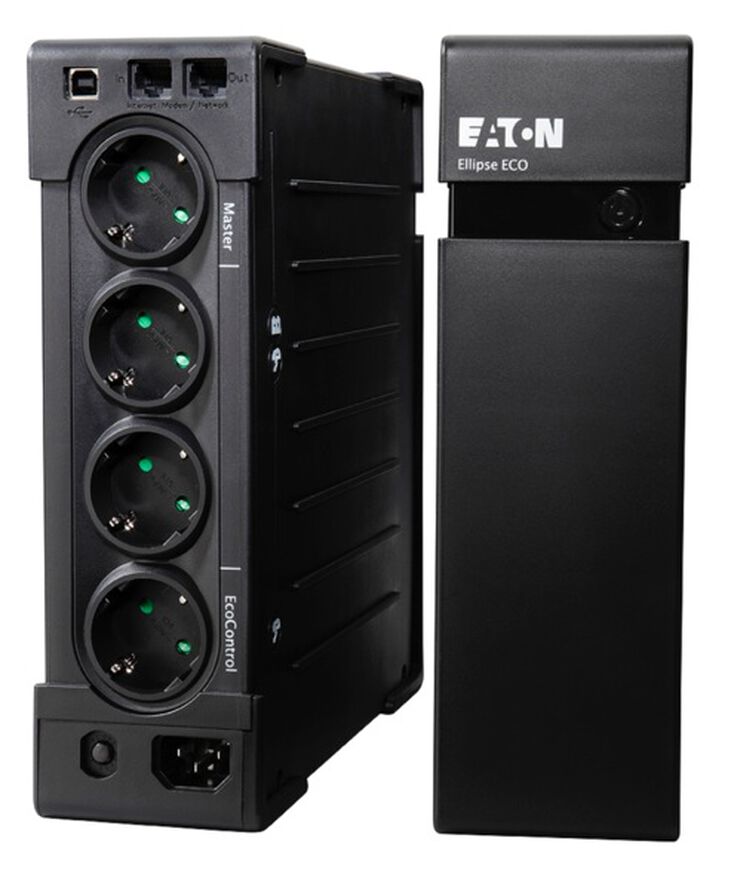 Eaton Ellipse ECO 650 USB DIN sistema de alimentaci&oacute;n ininterrumpida (UPS) En espera (Fuera de l&iacute;nea) o Standby (Offline) 0,65 kVA 400 W 4 salidas AC image number 1