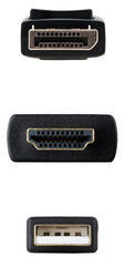 Cable Conversor NanoCable HDMI 2.0 para DisplayPort V1.2 1.8 M Negro image number null