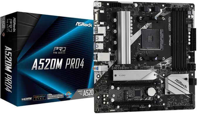 Placa Base ASRock A520M Pro4 image number 0