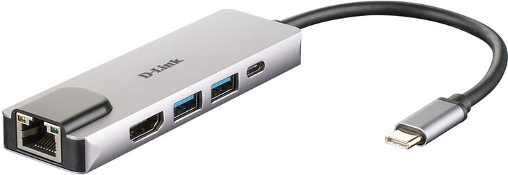 HUB USB D-Link USB-C Macho para 2 x USB 3.0 Tipo A Hemea + 1 x HDMI + 1 Ethernet Gigabit + 1 x USB-C (até 60W) image number 0
