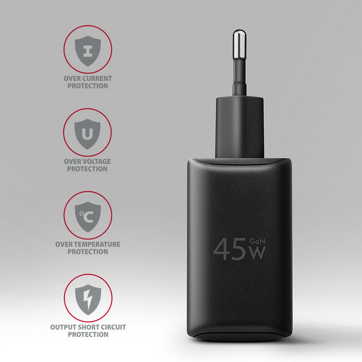 Cargador de pared AXAGON ACU-PQ45 QC3.0,4.0/AFC/FCP/PPS/Apple + PD type-C 45W Negro image number 2