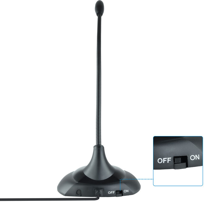 Micr&oacute;fono multim&eacute;dia flex&iacute;vel - Conex&atilde;o jack 3,5mm 2M Negro image number 1