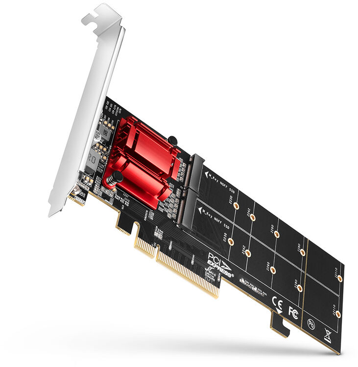 Adaptador PCE-E 3.0 AXAGON PCEM2-ND 8x - dual M.2 NVMe M-key SP & LP image number 0