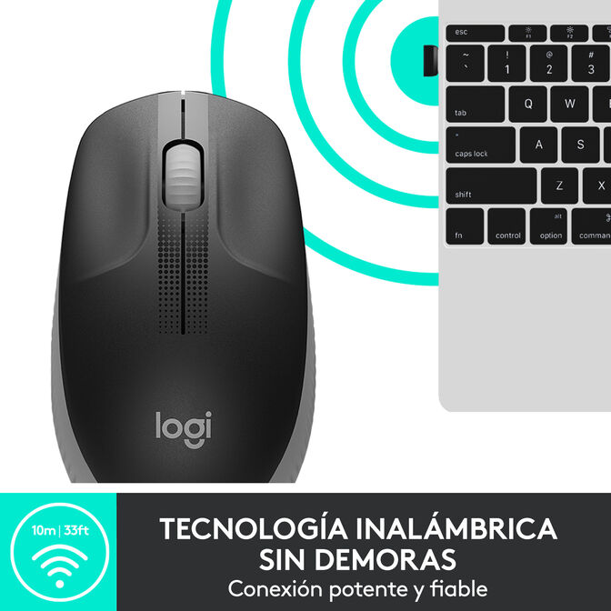 Rat&oacute;n Logitech M190 Full Size Wireless Cinzento image number 13
