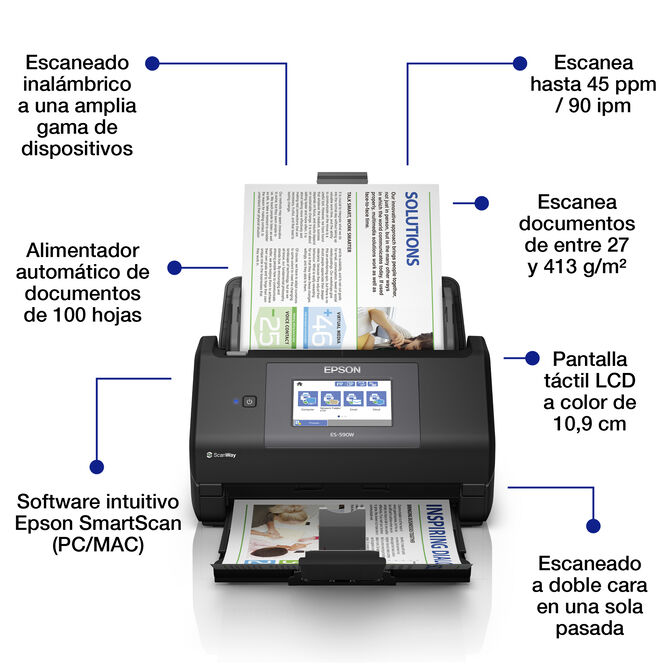Esc&aacute;ner de Documentos Epson WorkForce ES-590W image number 3