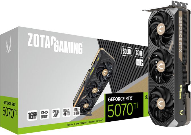 Gr&aacute;fica ZOTAC GeForce&reg; RTX 5070 Ti Solid Core OC 16GB GDDR7 DLSS4 image number 7