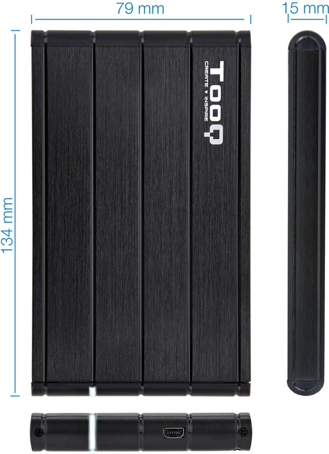 Caja Externa HDD Tooq 2.5" SATA (9,5mm) - USB 3.1 Gen 1 Negro image number 3