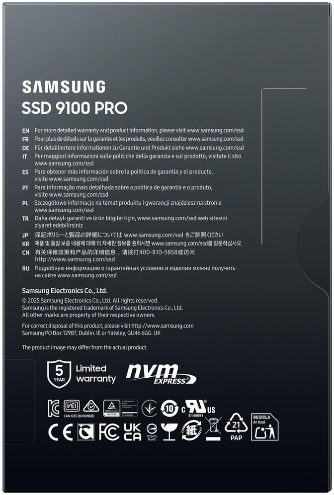 SSD Samsung 9100 Pro 1TB Gen5 M.2 NVMe (14700/13300MB/s) image number 6