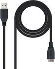 Cable USB 3.0 Nanocable USB-A/M para Micro-B/M 1 M Negro image number null