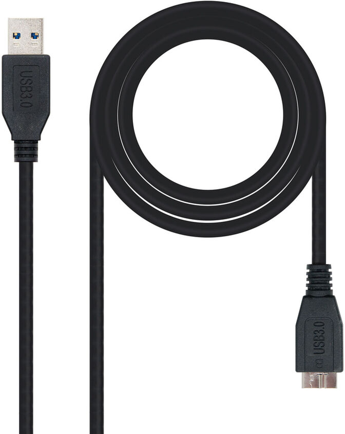 Cable USB 3.0 Nanocable USB-A/M para Micro-B/M 1 M Negro image number 0
