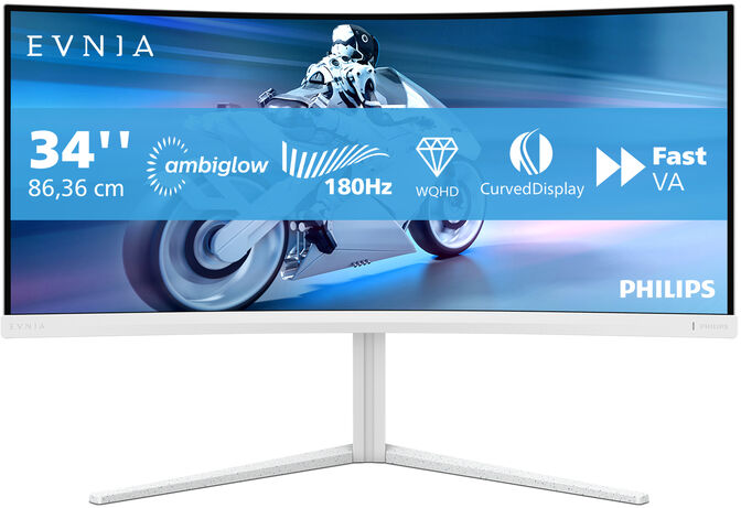 Monitor Curvo Philips EVNIA 5000 AMBIGLOW 34" 34M2C5501A Fast VA WQHD 180Hz 1ms(0.5ms) HDR 400 image number 9