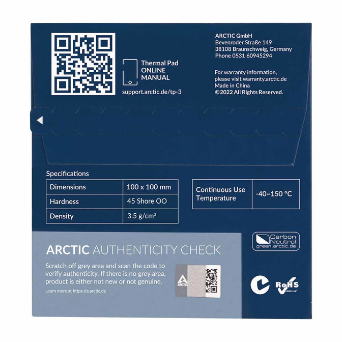 Thermal Pad Arctic TP-3 100 x 100 x 1 mm image number 4