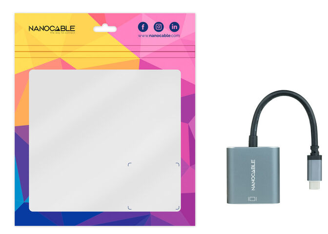 Adaptador NanoCable USB-C para DVI-D 15 CM Gris image number 3