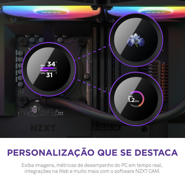 Kit de Refrigeración Líquida CPU NZXT Kraken 240 RGB Negro image number 4