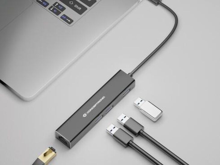 HUB USB Conceptronic 4-in-1  3x USB-A 3.0 C/ Adaptador Gigabit image number 3