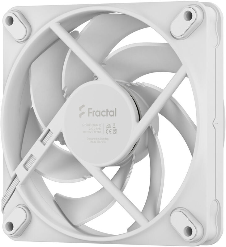 Ventilador Fractal Design Momentum 12 120mm 2200RPM 4 Pinos PWM Blanco image number 4