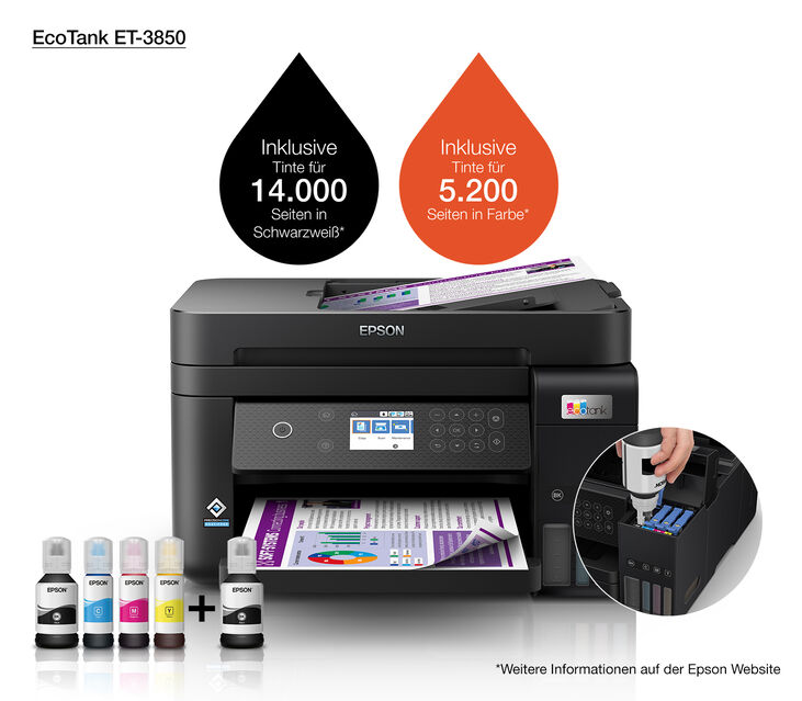 Multifuncional Epson EcoTank ET-3850 Wi-Fi image number 21
