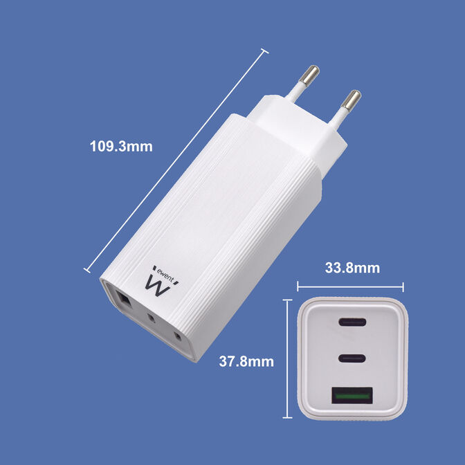 Cargador Ewent EW1323 USB-C Fast Charger 65W Blanco image number 1