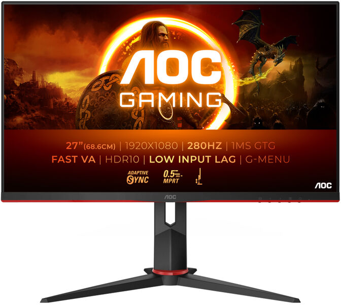 Monitor Curvo AOC Gaming 27" 27G2ZN3/BK VA FHD 240Hz 1ms Ajuste Altura image number 0