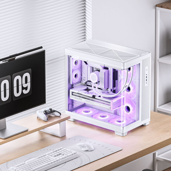 Caja ATX Jonsbo TK-4 Vidrio Tempelado Blanco image number 1