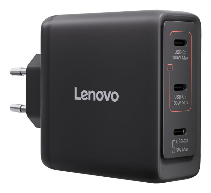 Caregador Lenovo de Parede Multi Portas USB-C 100W Dual GaN + Cabo USB-C 1.8m image number 7