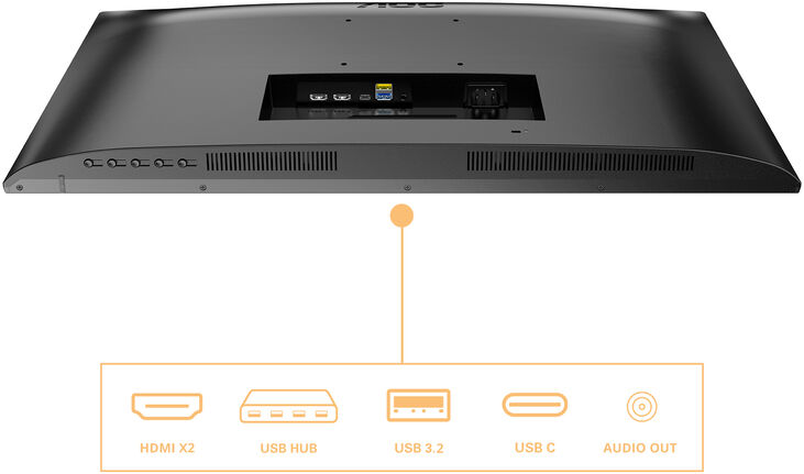 Monitor AOC 27" U27B3CF IPS 4K 60Hz USB-C (PD65W) Ajuste de altura image number 15