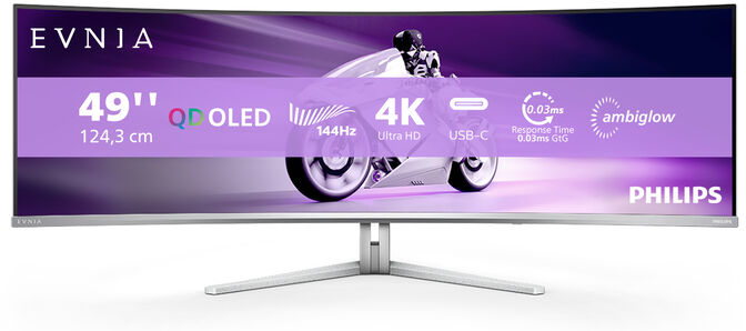 Monitor Curvo Gaming Philips EVNIA 49" 49M2C8900L QD-OLED Dual QHD 144Hz 0.03ms c/Ajuste Alt. image number 0