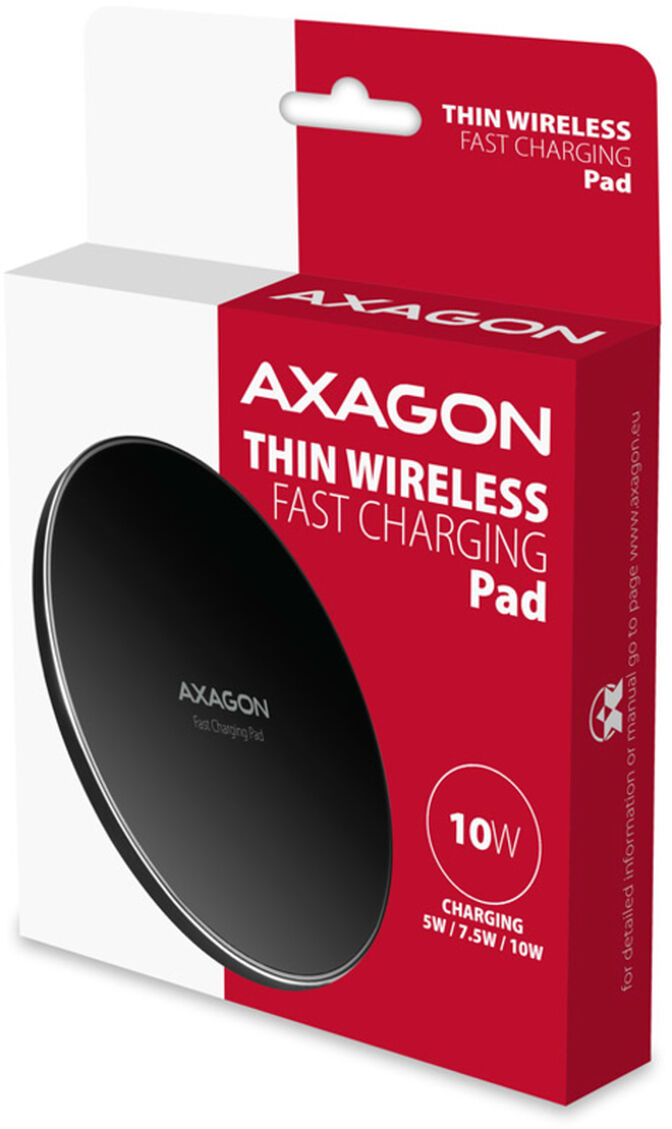 Carregador Wireless AXAGON WDC-P10T, Qi 5 / 7.5 / 10W, micro-USB image number 6