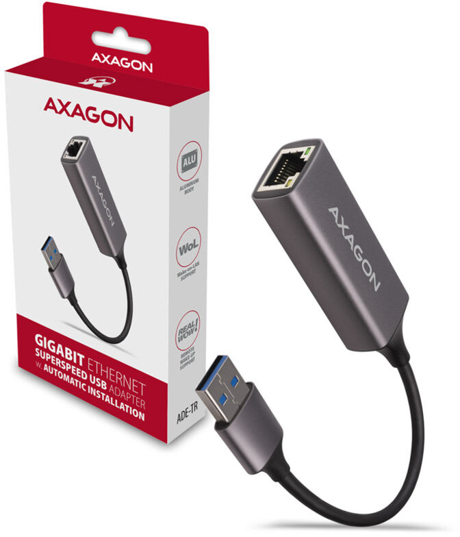Adaptador AXAGON ADE-TR Gigabit Ethernet 10/100/1000 - USB 3.1 Tipo A image number 1