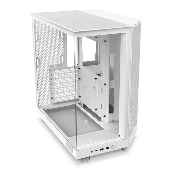 Torre ATX NZXT H6 Flow RGB Blanca Cristal Templado image number 4