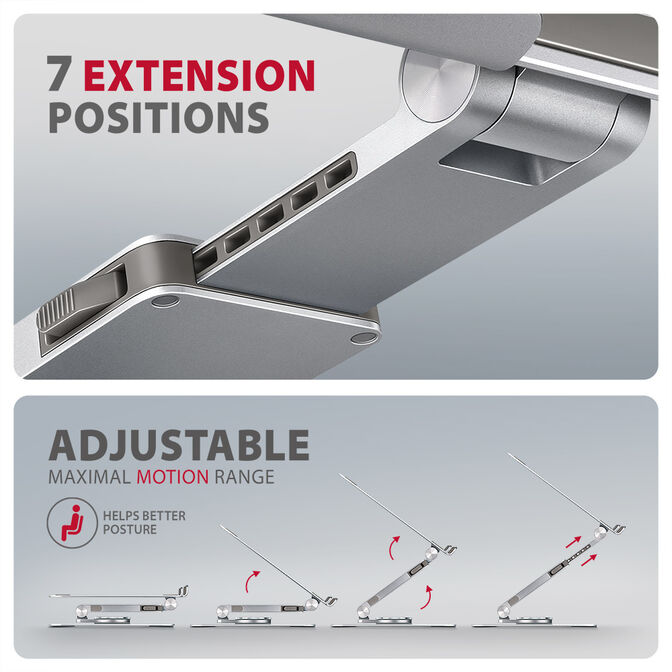 Soporte Elevat&oacute;rio Rotativo AXAGON STND-LR para Port&aacute;tiles 10"-16" image number 7