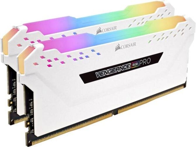 Corsair Kit 16GB (2 x 8GB) DDR4 3200MHz Vengeance Pro RGB White CL16 image number 1