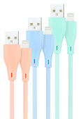 Cabos Lightning Nanocable Lightning para USB A/M 1M (Pack 3 - Rosa, Azul y Verde) image number null