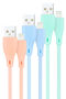 Cabos Lightning Nanocable Lightning para USB A/M 1M (Pack 3 - Rosa, Azul y Verde)