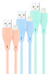 Cabos Lightning Nanocable Lightning para USB A/M 1M (Pack 3 - Rosa, Azul y Verde) image number null