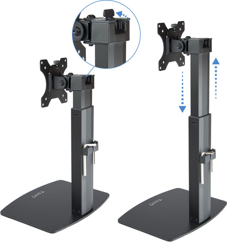Soporte de Mesa Tabletop Tooq Tilt e Altura Ajustable 17" a 32" Max. 7kg Negro image number 4