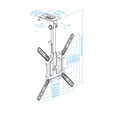 Soporte de Techo Tooq Inclinable Rotaci&oacute;n y Ajuste de Altura 23" a 55" M&aacute;x. 20Kg image number null