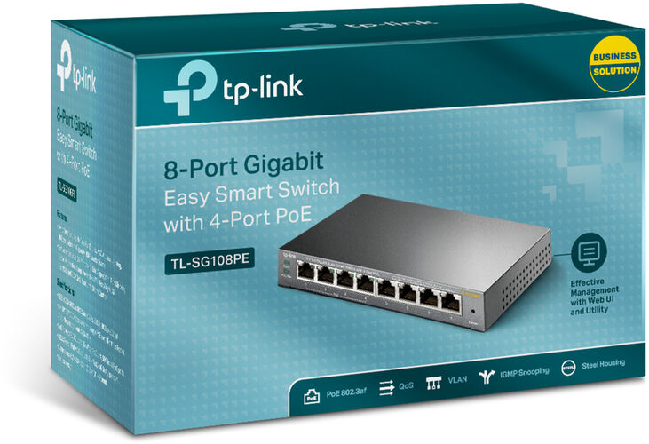 Switch TP-Link TL-SG108PE 8 Portas Gigabit Easy Smart c/ 4 Portas PoE+ image number 4