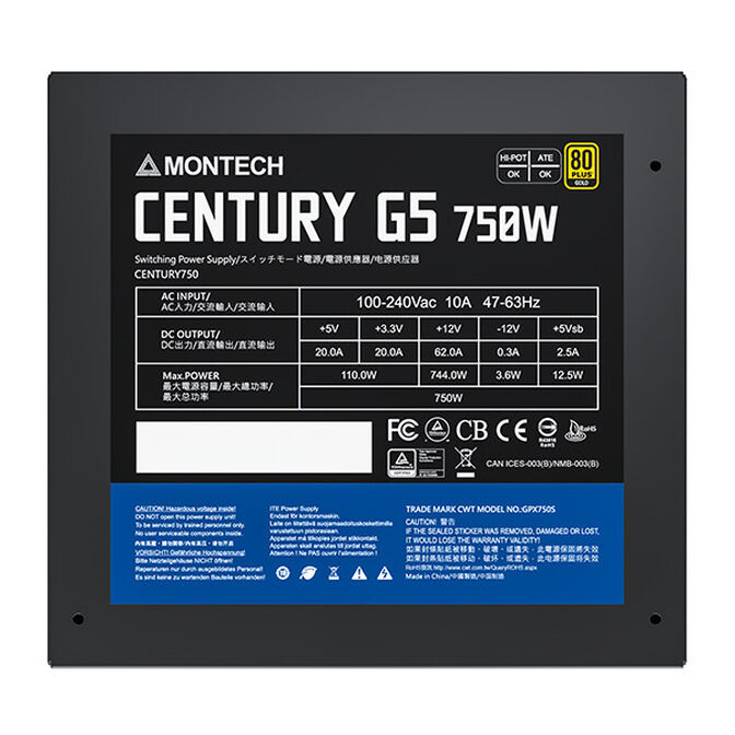 Fuente Modular Montech Century G5 750W 80 Plus Gold PCIE5 image number 5