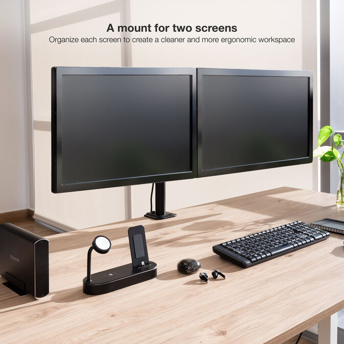 Soporte de Mesa Tooq Duplo 17" a 27" Max. 8kg/Monitor Negro image number 9