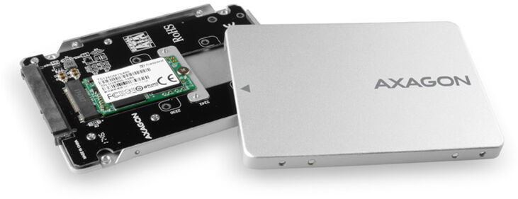 Caja Interno AXAGON RSS-M2SD SATA 2.5" para NGFF M.2 SSD, Aluminio Silver image number 2