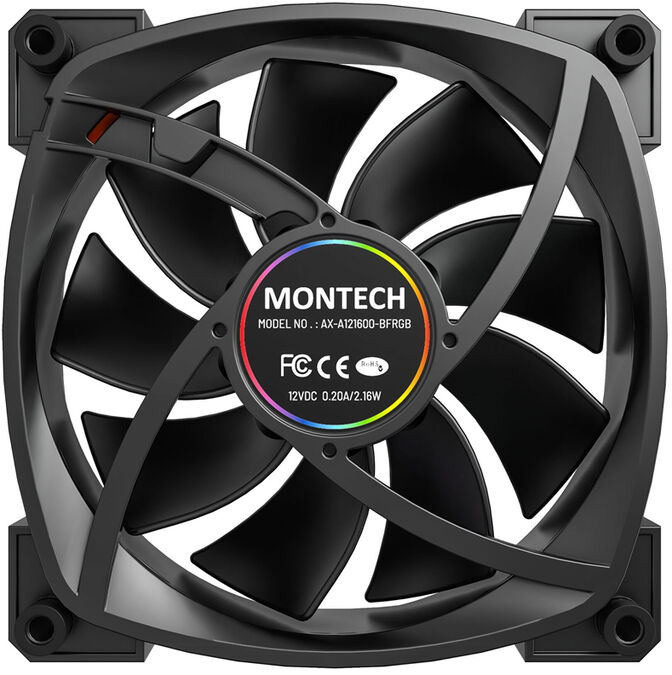 Ventilador Montech AX120 PWM ARGB PWM 120mm Negro (Pack 3) image number 4