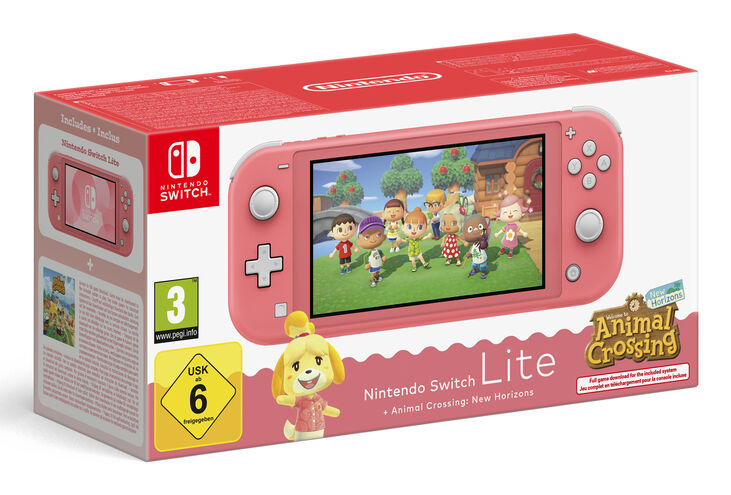 Consola Portátil Nintendo Switch Lite Coral+Animal Crossing New Horizons image number 0