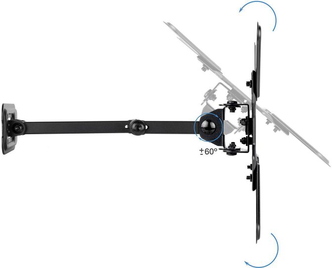 Soporte de Pared Tooq Tilt e Girat&oacute;nrio 13" a 43" 66-370 mm Max. 20kg Negro image number 3