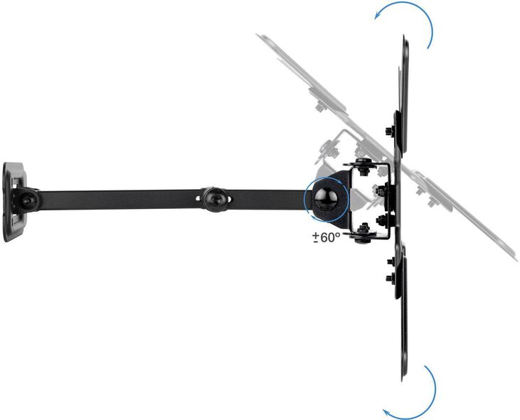 Soporte de Pared Tooq Tilt e Giratónrio 13" a 43" 66-370 mm Max. 20kg Negro image number 3