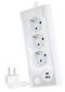Regleta NanoCable 3 Tomas / 2x USB ( USB-C / USB-A )