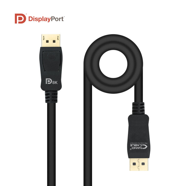 Cable DisplayPort 1.4 NanoCable DP M/M 0.5 M Certificado VESA image number 0